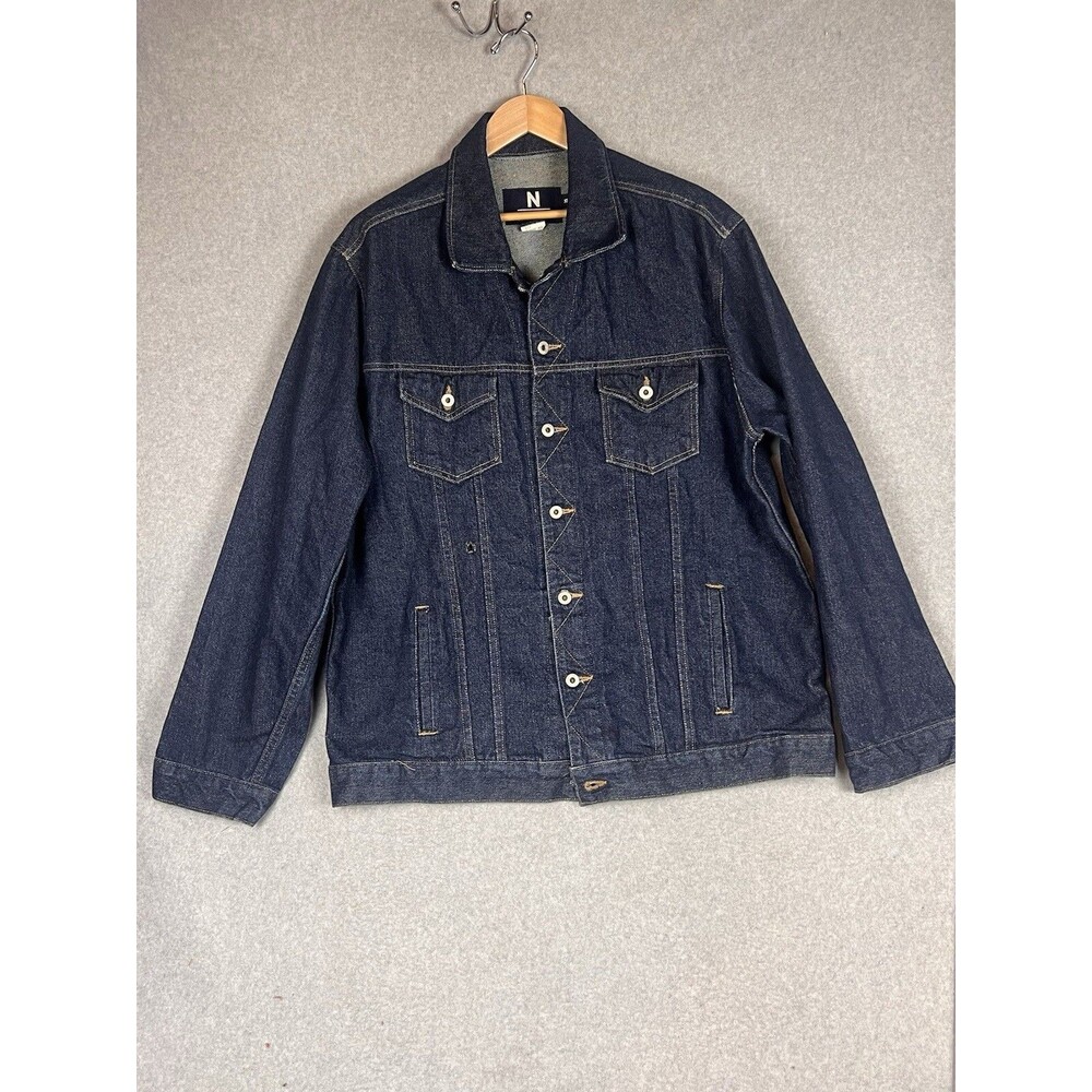 VTG NAUTICA Jeans Company Denim Jacket 90s Men XXL dark Wash Mid Length